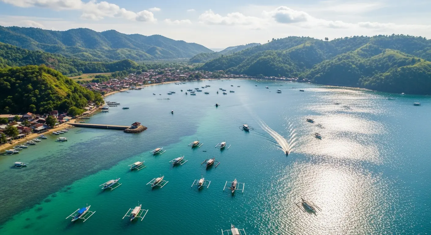 Aerial view of Ambon Bay, Maluku